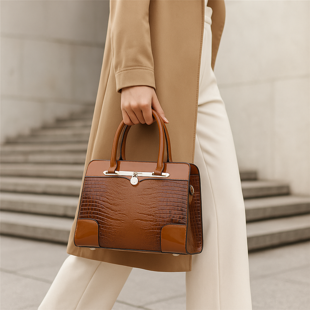 Soren | Croc-Embossed Handbag