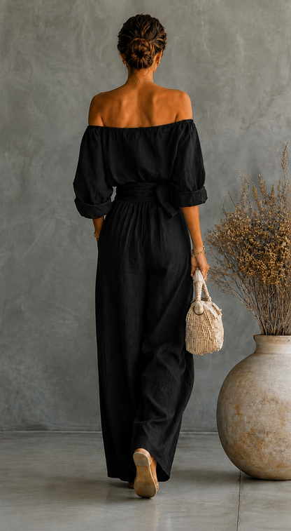 Maria | Linen-Effect Jumpsuit