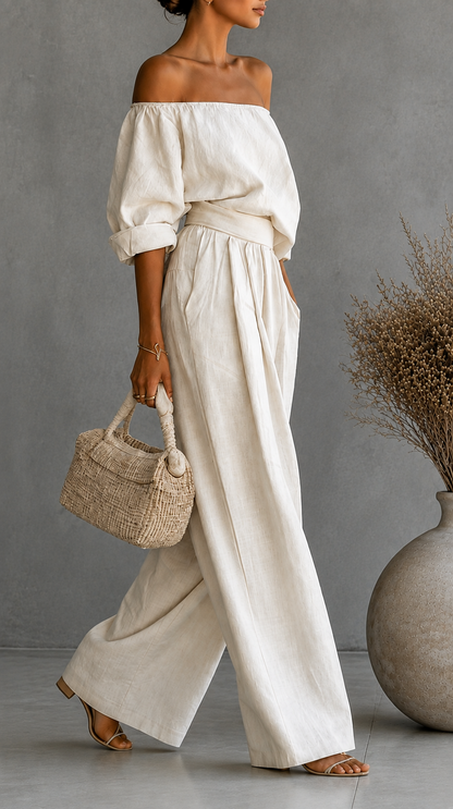 Maria | Linen-Effect Jumpsuit