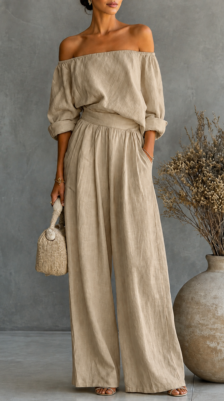 Maria | Linen-Effect Jumpsuit