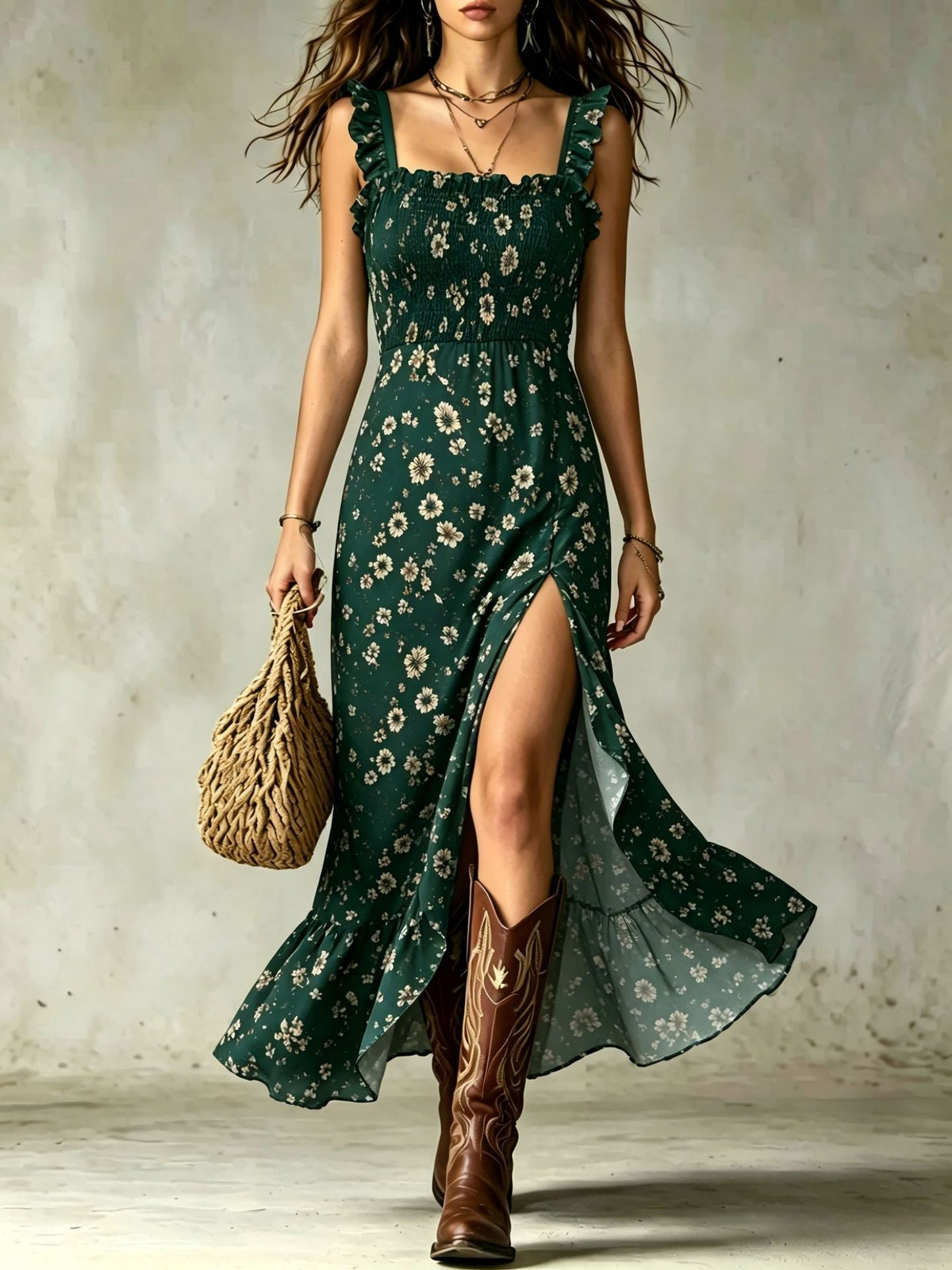 Elodie | Smocked Floral Maxi Dress