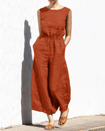 Wide Leg Long Jumpsuit