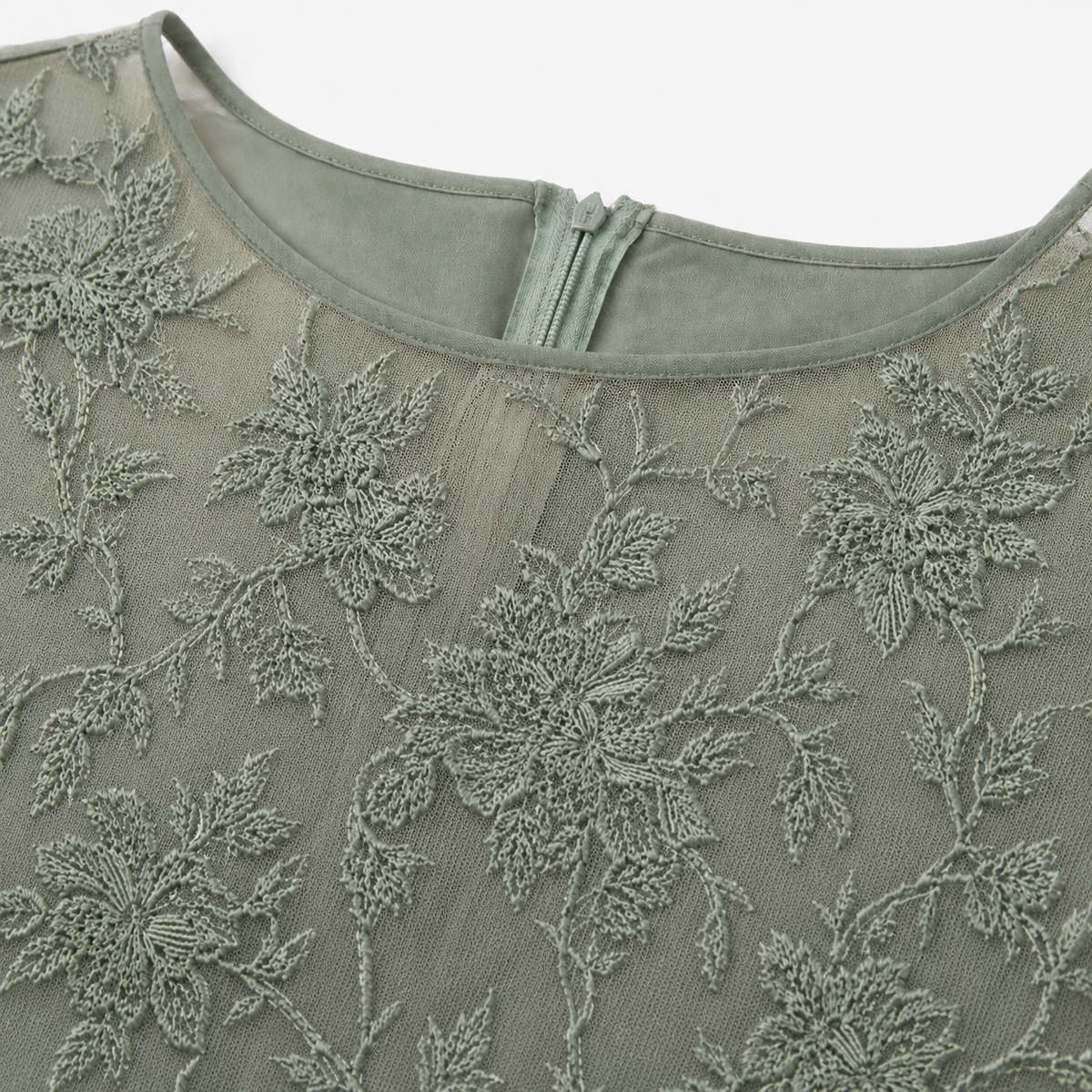 Embroidered Lace Bodice Midi Dress for Weddings